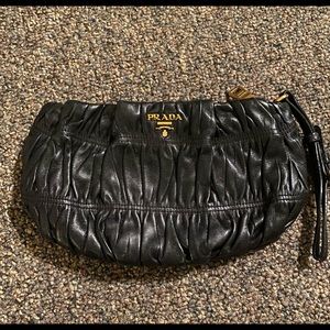Prada Napa Gaufre Black Clutch